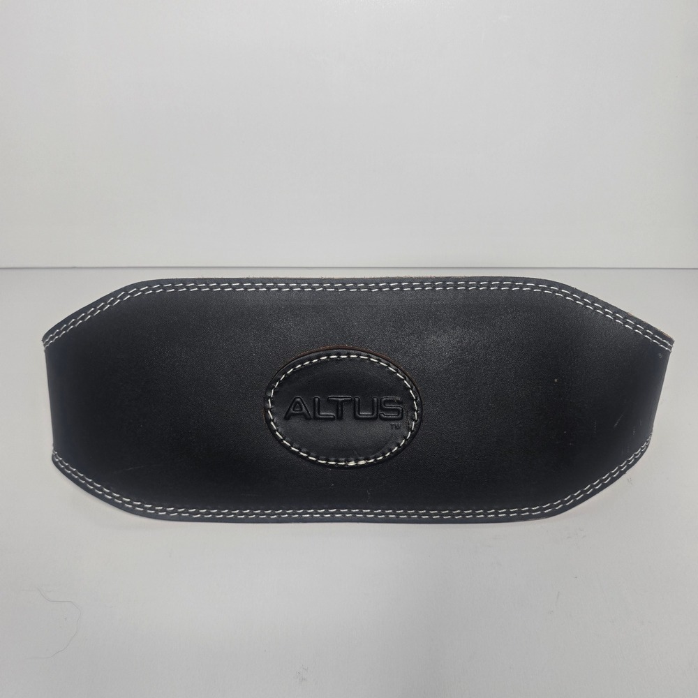 Altus Black Leather Weightlifting‎ Belt Vintage Double Prong Powerlifting Small